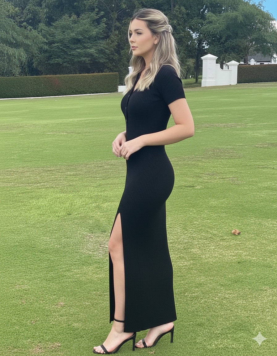 Estelle Button Maxi Dress