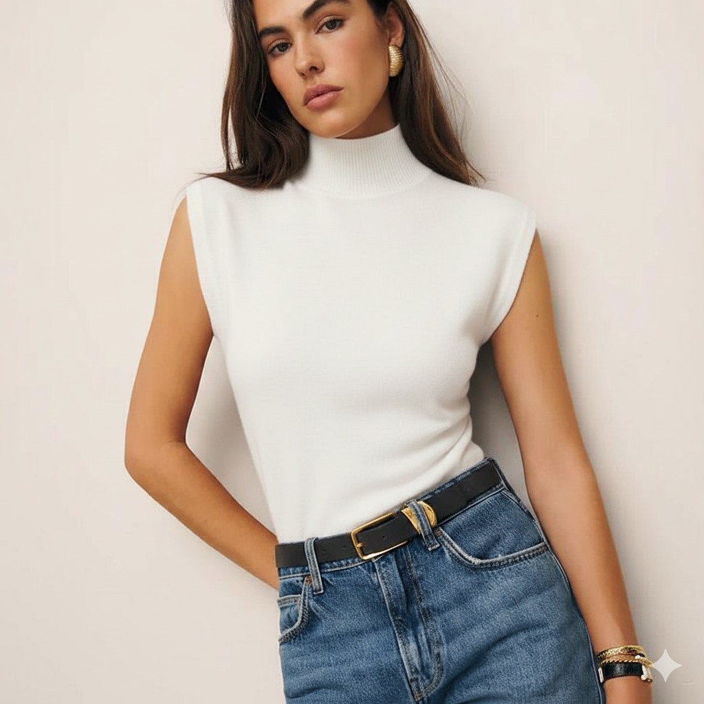 Loraine Cashmere Turtleneck Top