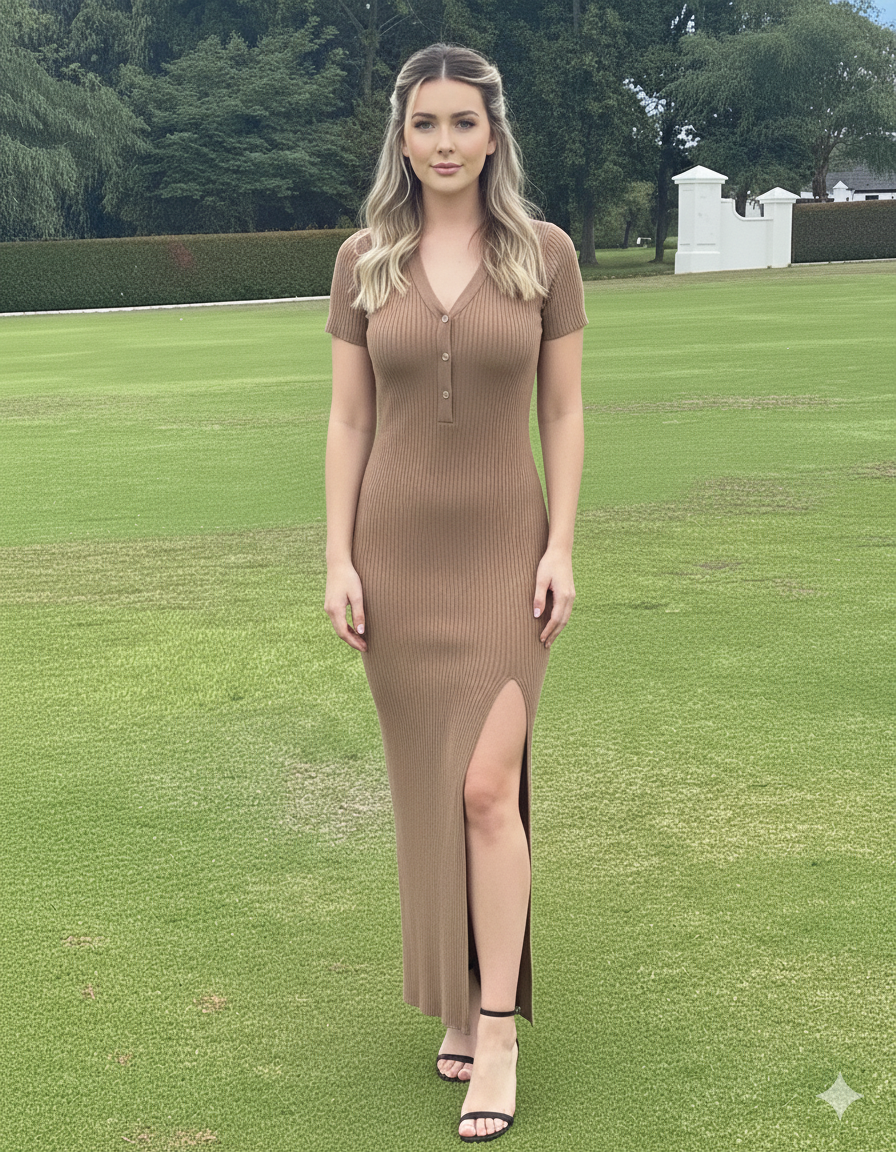 Estelle Button Maxi Dress
