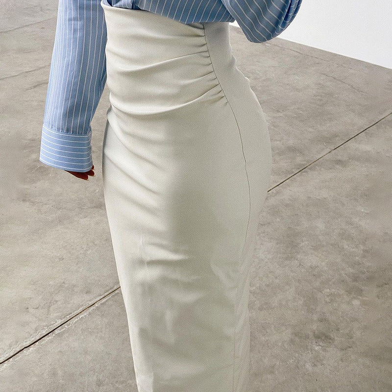 Celeste High Waist White Pencil Skirt