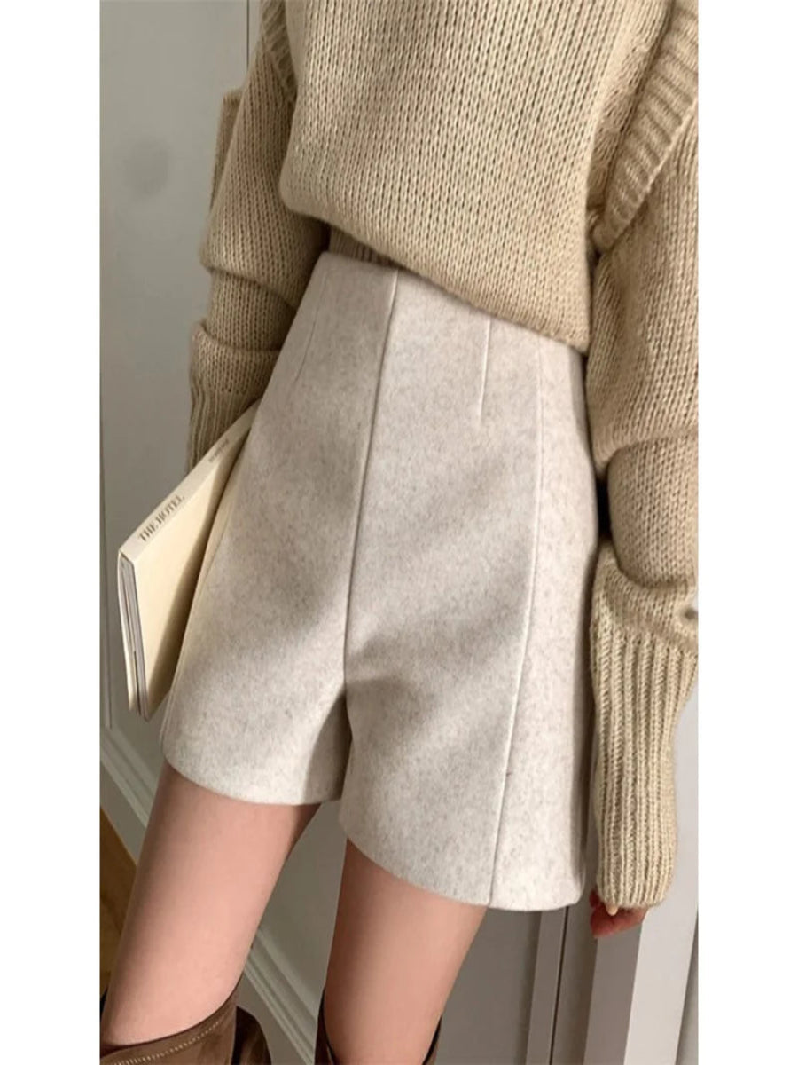 Valmirelle Wool High-Waist Shorts