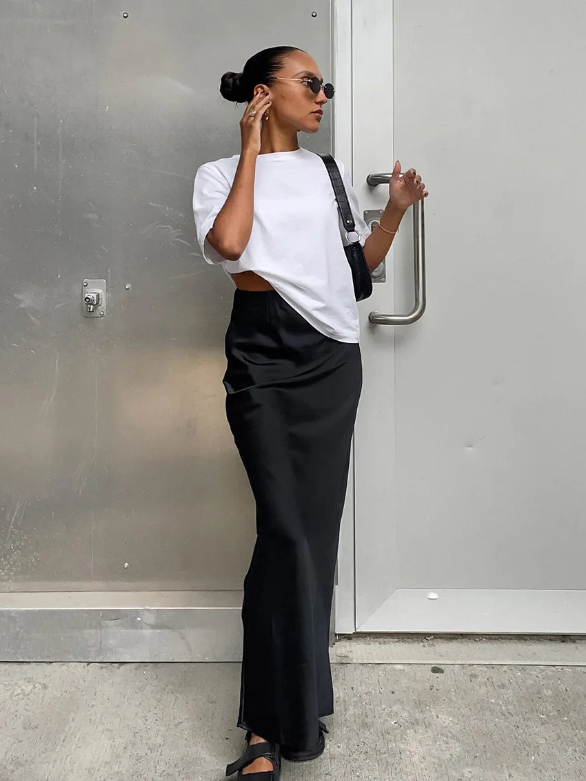 Eloise Satin Maxi Skirt