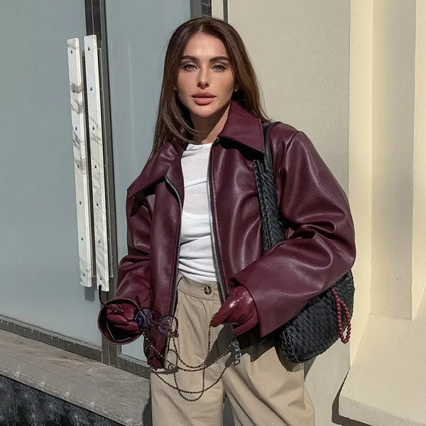 Lucienne Structured Leather Jacket