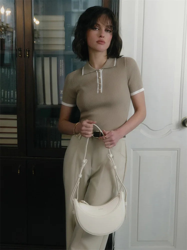 Colette Contrast Knit Polo