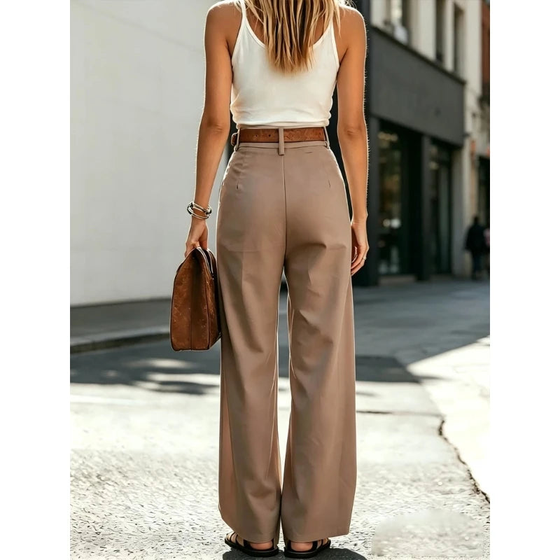 Éliane Pleated Wide Leg Trousers