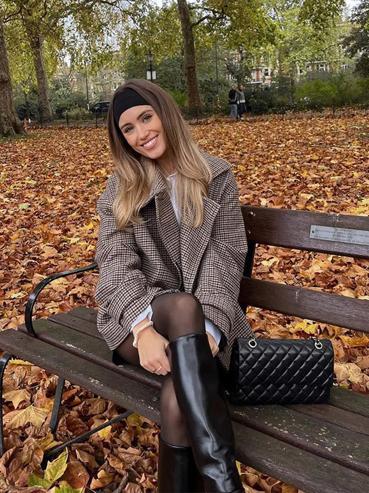 Marcelline Houndstooth Coat