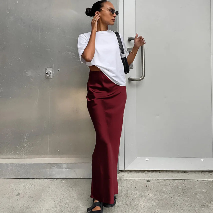 Eloise Satin Maxi Skirt