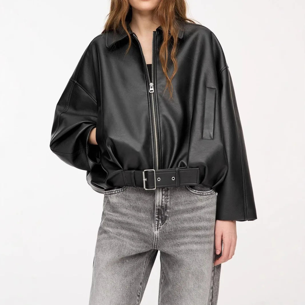 Roxanne Leather Bomber Jacket