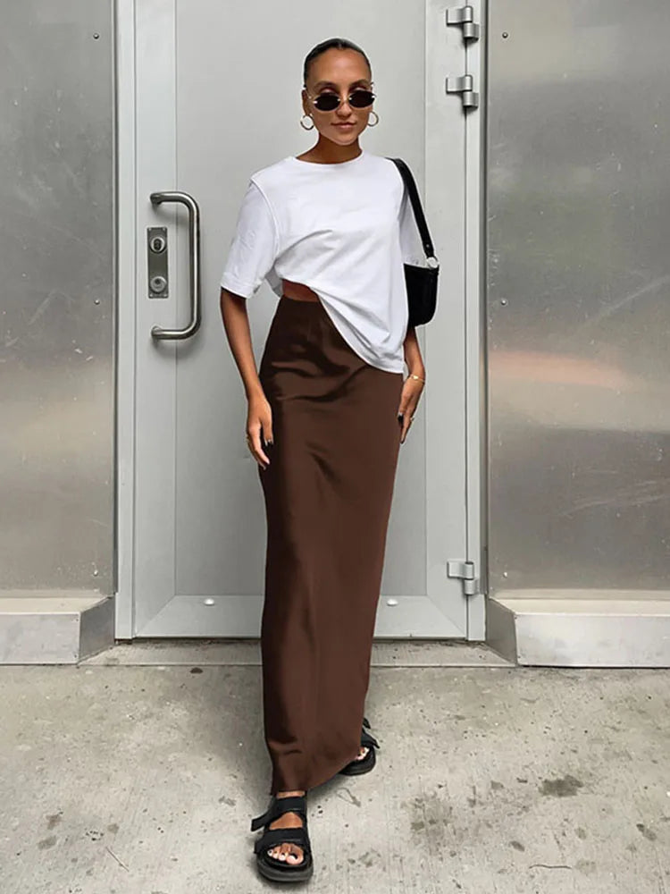 Eloise Satin Maxi Skirt