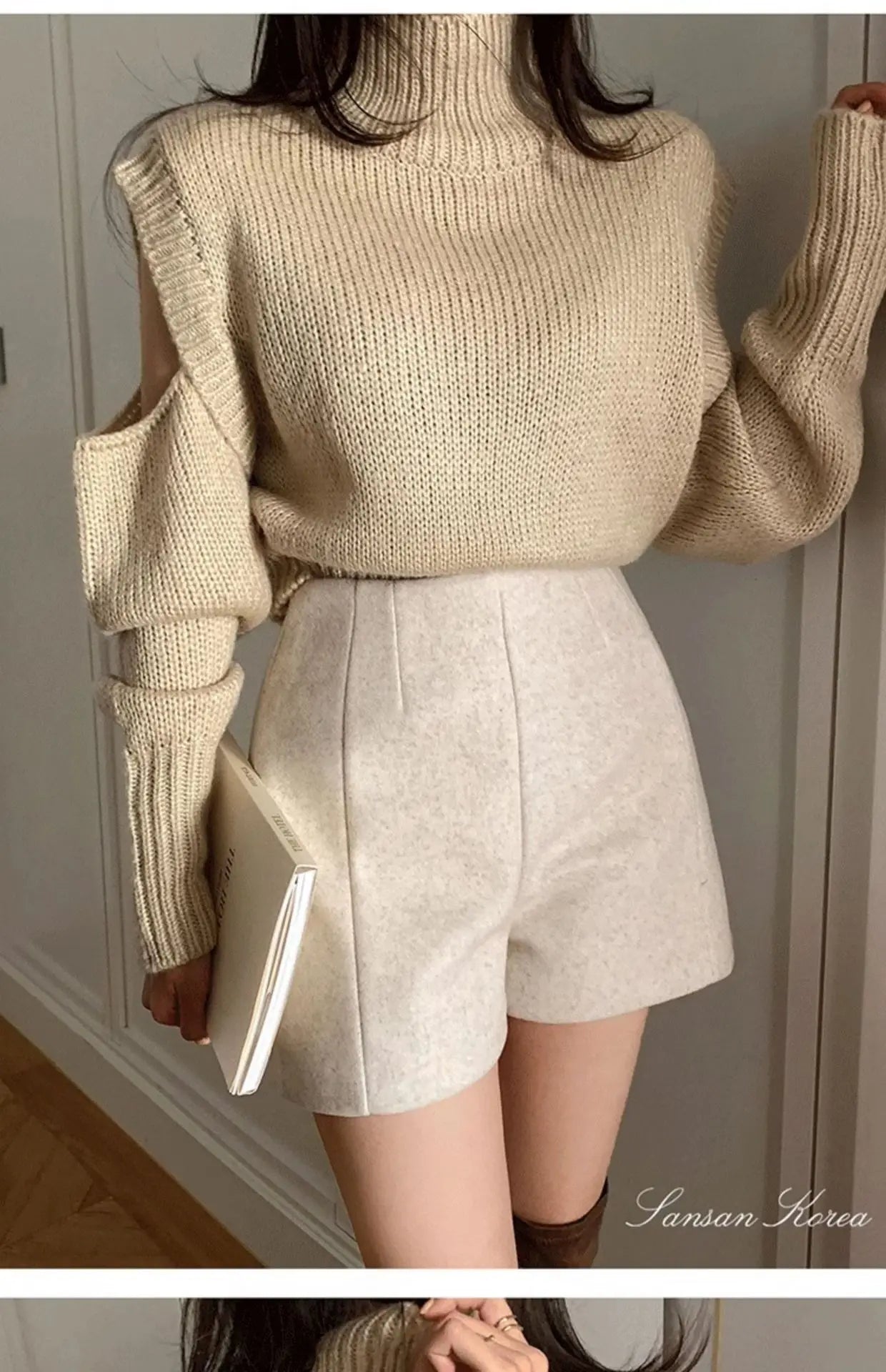 Valmirelle Wool High-Waist Shorts