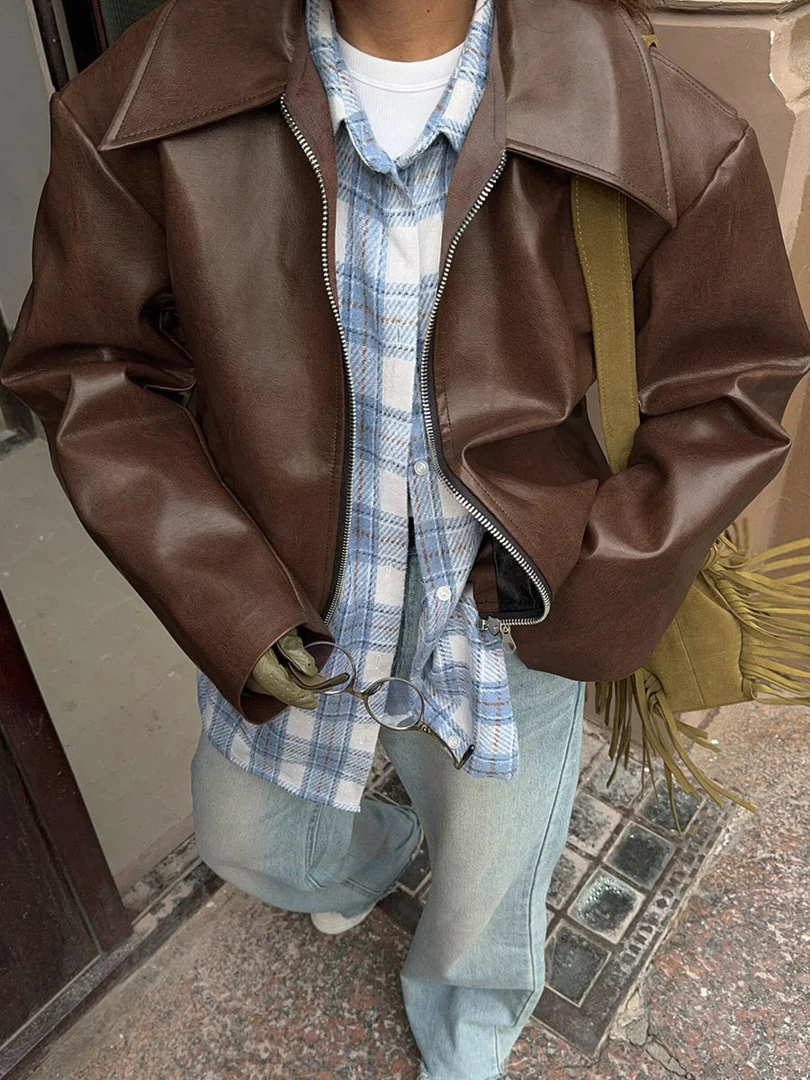 Lucienne Structured Leather Jacket