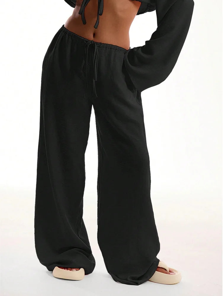 Linnea Wide Leg Drawstring Trousers