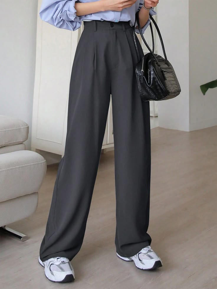 Margaux High Waist Trousers in Ash Grey