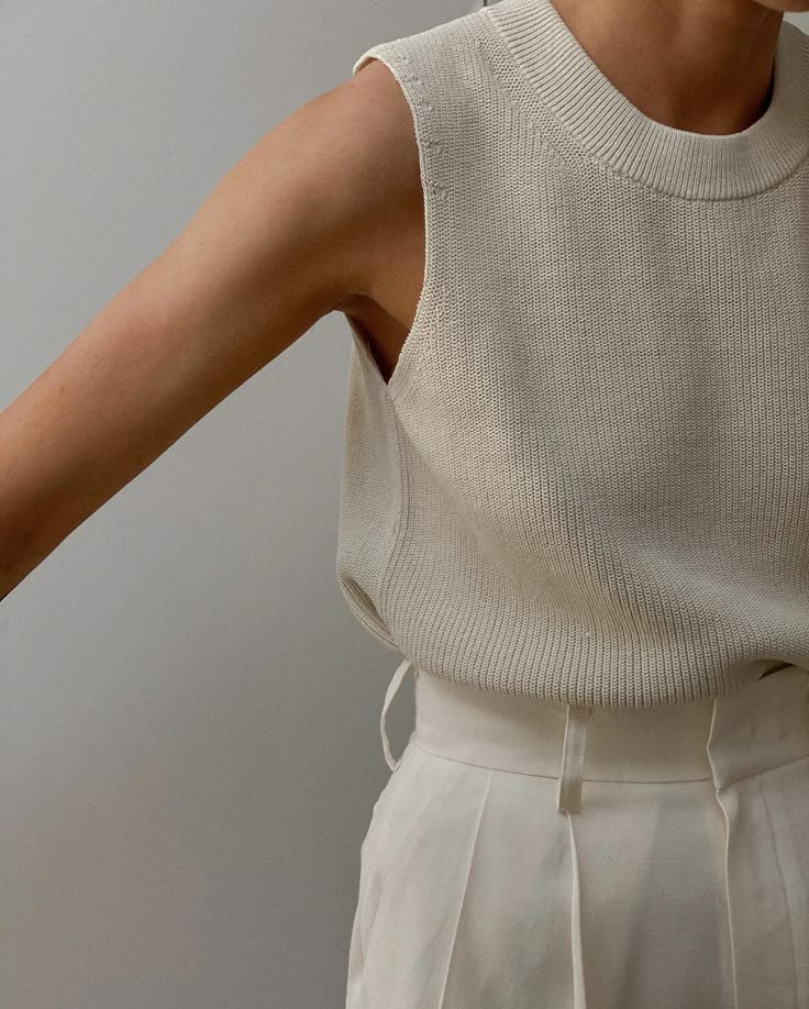 Corinne Slim Knit Sleeveless Top
