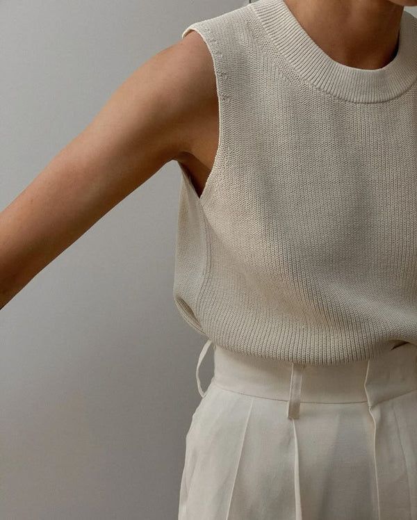 Corinne Slim Knit Sleeveless Top