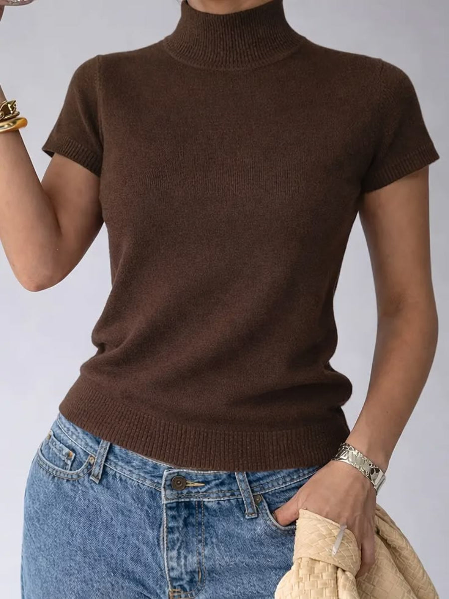 Elise Fitted Turtleneck Knit Top