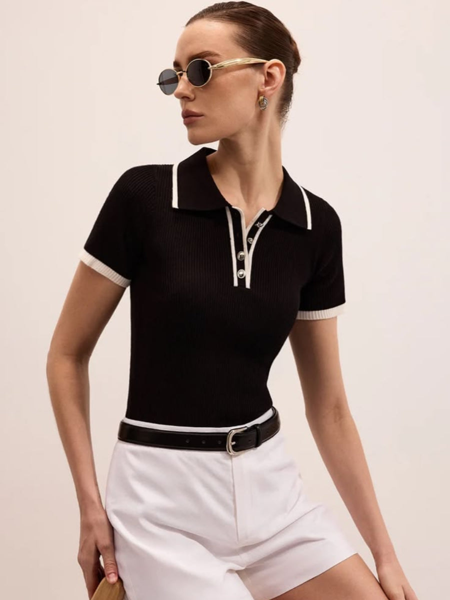 Glacée Knit Polo Top