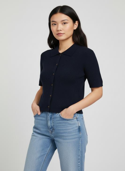 Margot Knitted Polo Top