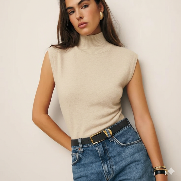 Loraine Cashmere Turtleneck Top