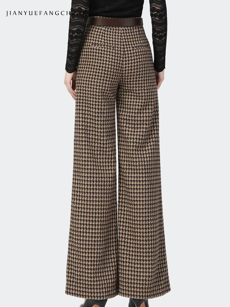 Madeleine Houndstooth Wide Leg Trousers