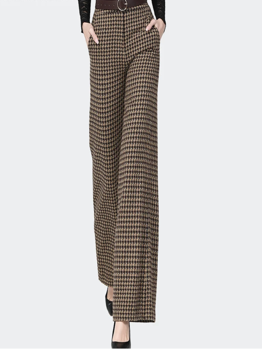 Madeleine Houndstooth Wide Leg Trousers