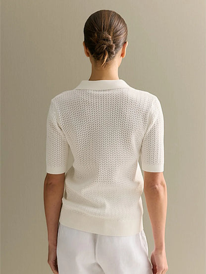 Léonie Knitted Polo Tee