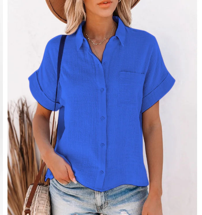 Bastienne Short Sleeve Linen Blouse