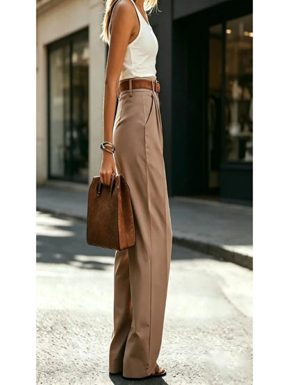 Éliane Pleated Wide Leg Trousers