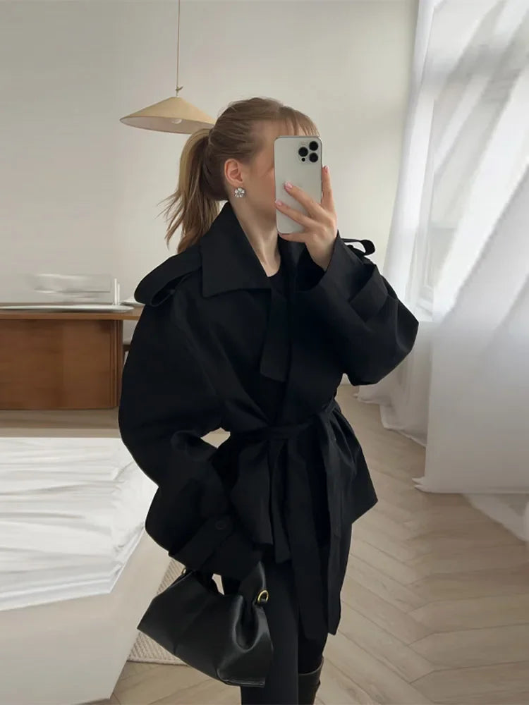 Belvaire Belted Cropped Windbreaker