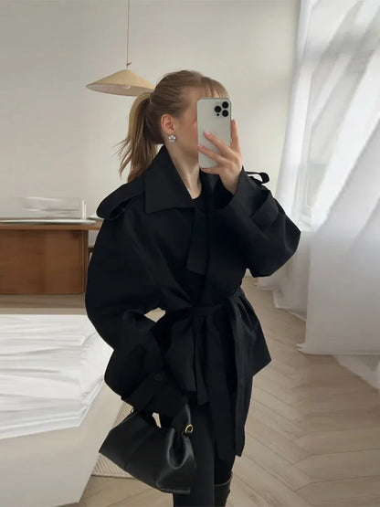 Belvaire Belted Cropped Windbreaker