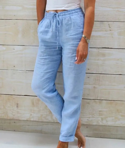 Laurène Linen Pencil Trousers