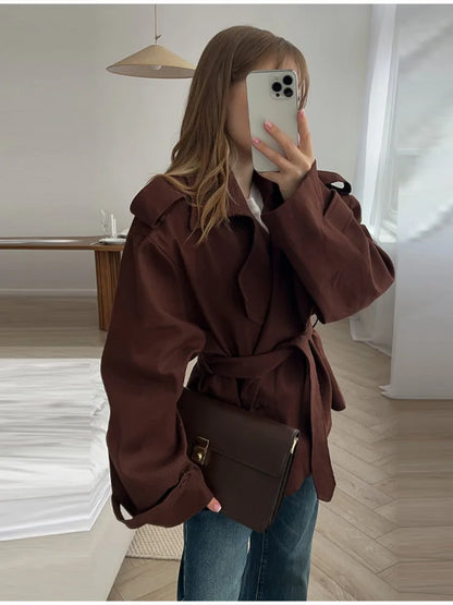 Belvaire Belted Cropped Windbreaker