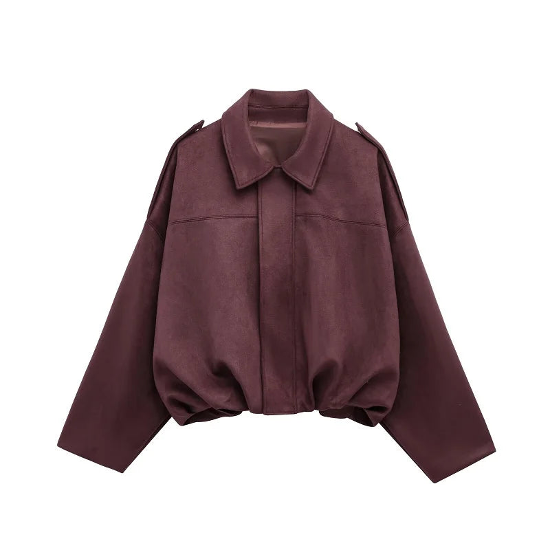 Sienna Faux Suede Bomber Jacket