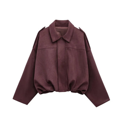 Sienna Faux Suede Bomber Jacket