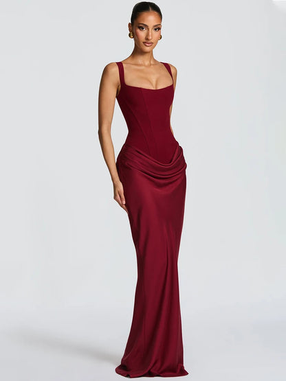 Aurienne Ruched Evening Dress