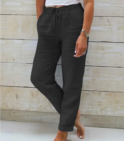 Laurène Linen Pencil Trousers