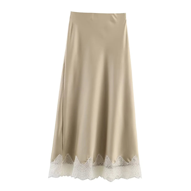 Mirabelle Lace Hem Midi Skirt