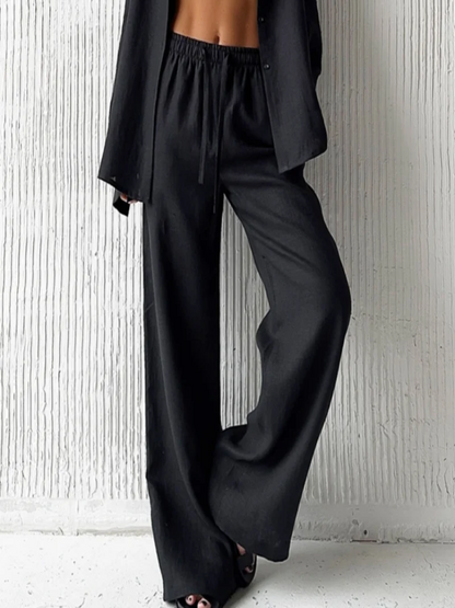 Linnea Wide Leg Drawstring Trousers