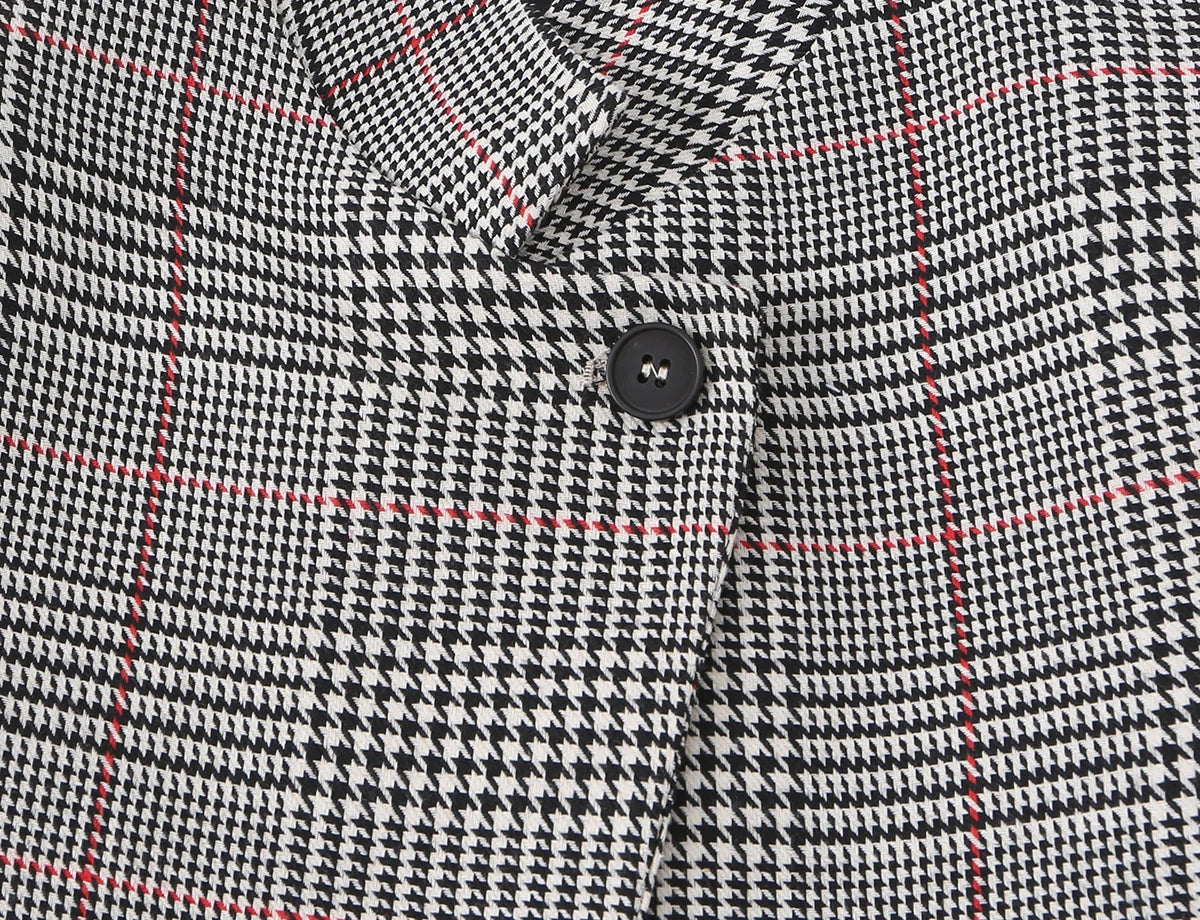 Torino Plaid Stand Collar Slim Blazer