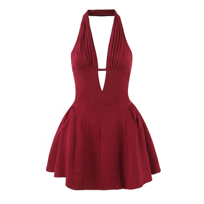 Violette Polka Dot Halter Mini Dress