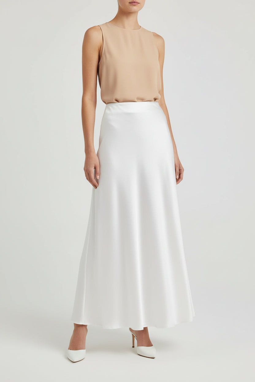 Lirienne Flared Satin Skirt