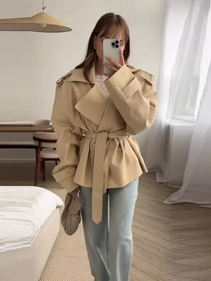 Belvaire Belted Cropped Windbreaker