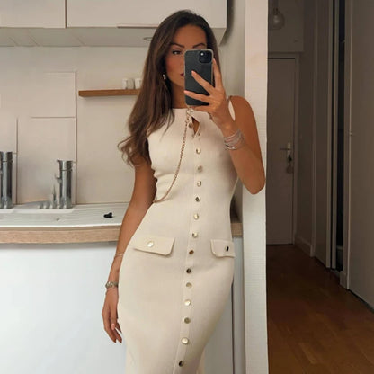 Celine Button Down Knit Dress