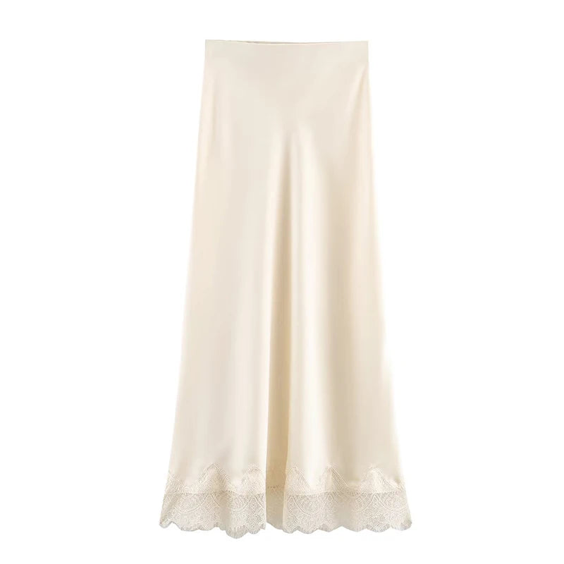 Mirabelle Lace Hem Midi Skirt