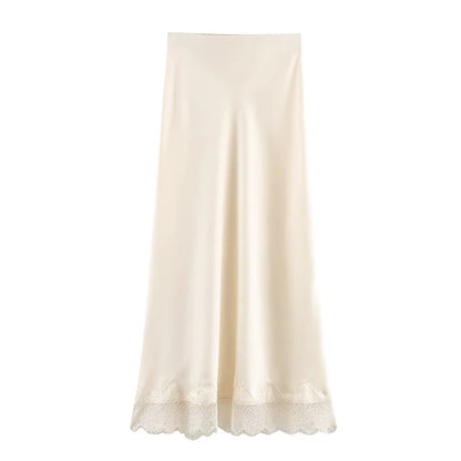 Mirabelle Lace Hem Midi Skirt