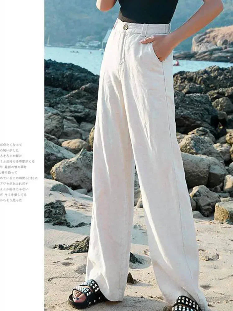 Norvelle Straight Linen Trousers