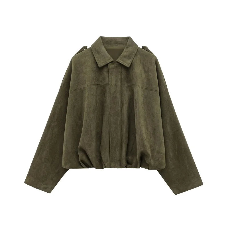 Sienna Faux Suede Bomber Jacket