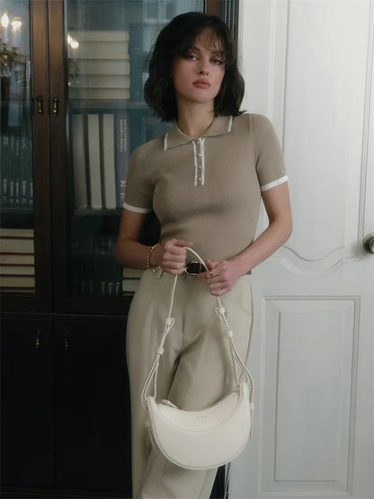 Colette Contrast Knit Polo