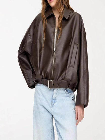Roxanne Leather Bomber Jacket