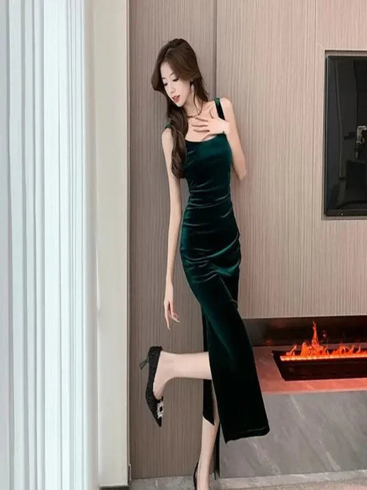 Ivoria Velvet Midi Dress